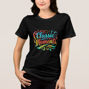 クラシックタイポグラフィ – 手鮮やか描きモーメントTe トライブレンドTシャツ