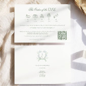 クラシックタイムラインモノグラム結婚クレスト エンクロージャーカード