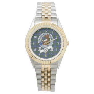 クラシックタイムレスクランモダンバードバッジタータンチェック 腕時計