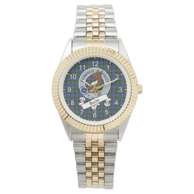 クラシックタイムレスクランモダンバードバッジタータンチェック 腕時計 (正面)
