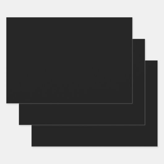 クラシックタイムレ伝統的ス黒無地の色 ラッピングペーパーシート (セット)
