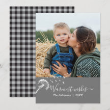 クラシックタンデリオンバッファロープレイドウォームウィッシュカード