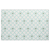 クラシックターコイズシンプル及び白色quatrefoil ファブリック (ファットクウォーター)