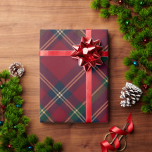 クラシックタータンチェックのクリスマス包装紙