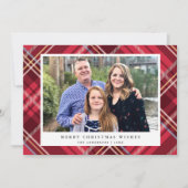 クラシックタータンチェックの赤い格子枠 |休日の写真 シーズンカード (正面)