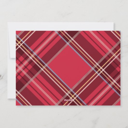 クラシックタータンチェックの赤い格子枠 |休日の写真 シーズンカード (裏面)