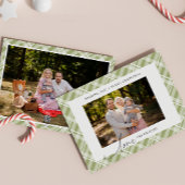 クラシックタータンチェックグリーンプライド2枚の写真クリスマス シーズンカード