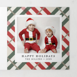 クラシックタータンチェックペイド 三つ折りクリスマスカード