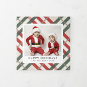 クラシックタータンチェックペイド 三つ折りクリスマスカード (カバー)