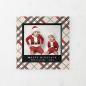 クラシックタータンチェックペイド 三つ折りクリスマスカード (カバー)