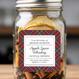 クラシックタータンチェックレッドホリデーカクテルインフュージョンキット スクエアシール