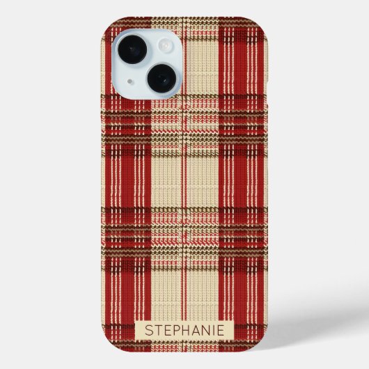 クラシックタータンチェックレッド&ブラック – 編素朴織2 Case-Mate iPhoneケース (裏面)