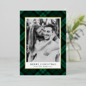 クラシックタータンチェック写真 箔シーズンカード (立ち正面)