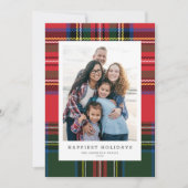 クラシックタータンチェック名門私立校風のーPlaid Patchwork 1写真 シーズンカード (正面)