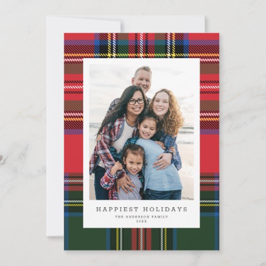 クラシックタータンチェック名門私立校風のーPlaid Patchwork 1写真 シーズンカード (正面)