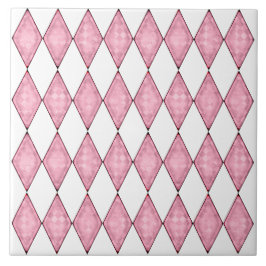 クラシックダイヤモンド色あせたピンクの白 タイル