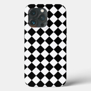 クラシックダイヤモンド黒と白市松模様にの iPhone 13 PROケース