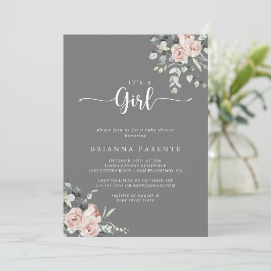 クラシックダスティピンクローズグレーガール 招待状 (スタンド正面)