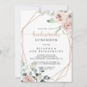 クラシックダスティピンクローズブリデスメイドランチョン 招待状 (正面)