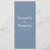 クラシックダスティブルーモノグラム結婚ズ メニュー (裏面)