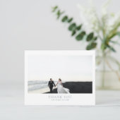 クラシックダスティブルーロマンチック結婚写真 サンキューカード (スタンド正面)