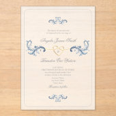 クラシックダスティブルー結婚ズ アクリル招待状 (正面)