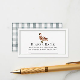 クラシックダック/マラード白おむつラッフルチケット エンクロージャーカード