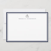 クラシックダブルデニ縁どムブルー対応 ノートカード (正面)