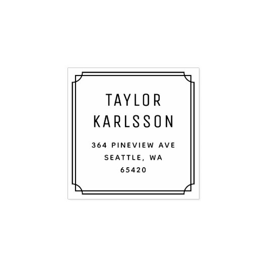 クラシックダブルフレームのカスタマイズ差出人住所 ラバースタンプ (インプリント)