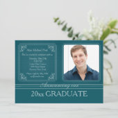 クラシックダブルフレーム卒業写真招待状 招待状 (スタンド正面)