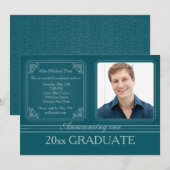 クラシックダブルフレーム卒業写真招待状 招待状 (正面/裏面)