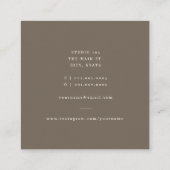 クラシックダブルモノグラムサークルスタンプミニマリスト スクエア名刺 (裏面)