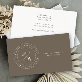 クラシックダブルモノグラムサークルスタンプミニマリスト 名刺