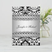 クラシックダマスウェディングパーティの招待状 招待状 (スタンド正面)