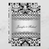 クラシックダマスウェディングパーティの招待状 招待状 (正面/裏面)