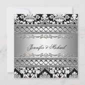 クラシックダマスウェディングパーティの招待状 招待状 (正面)