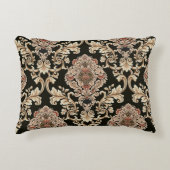 クラシックダマスクのジャカードパターンとフレーム抽象 アクセントクッション (正面)