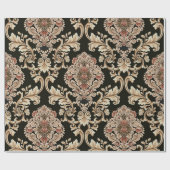 クラシックダマスクのジャカードパターンとフレーム抽象 ラッピングペーパー (フラット)