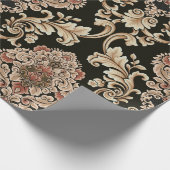 クラシックダマスクのジャカードパターンとフレーム抽象 ラッピングペーパー (角)
