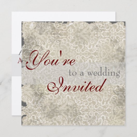 クラシックダマスクウェディング招待状 招待状 (正面/裏面)