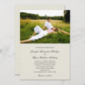 クラシックダマスクウエディングフォト招待状-クリーム 招待状 (正面/裏面)