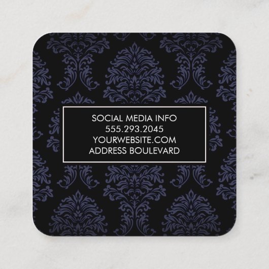 クラシックダマスクパターン スクエア名刺 (裏面)