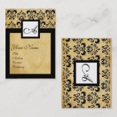 クラシックダマスクパーチメントスクエアモノグラム 名刺 (正面/裏面)