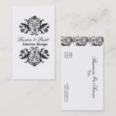 クラシックダマス王室のク白黒プロフェッショナル 名刺 (正面/裏面)