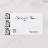 クラシックダマス王室のク白黒プロフェッショナル 名刺 (裏面)