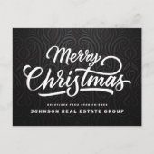 クラシックダークエレガントダマスク模様 シーズンポストカード (正面)