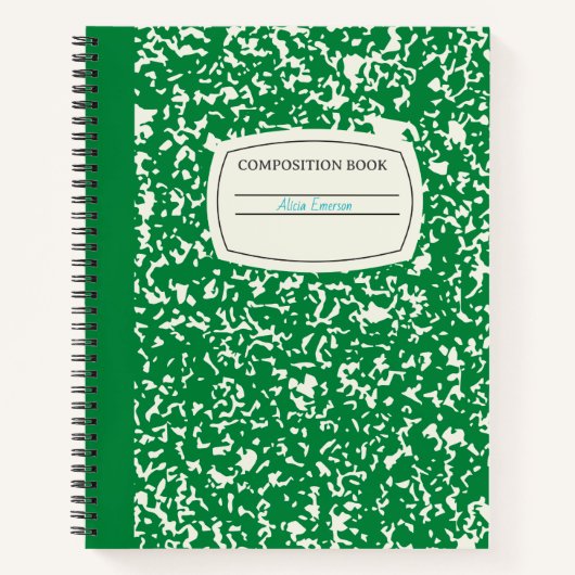 クラシックダークグリーンのカスタマイズ可能な構成 ノートブック (正面)