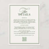 クラシックダークグリーンの結婚式詳細情報 エンクロージャーカード (正面)