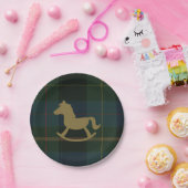 クラシックダークグリーン乗馬ベビーシャワー ペーパープレート (パーティー)