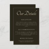 クラシックダークグリーン結婚シック詳細 エンクロージャーカード (正面/裏面)